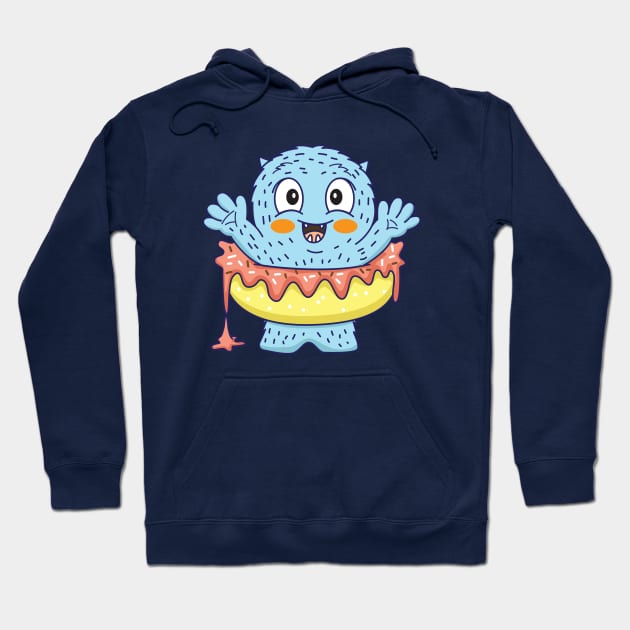 Monster donut cute Hoodie by Mako Design 